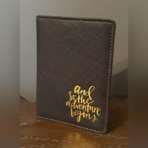 Gray Leather Passport Case